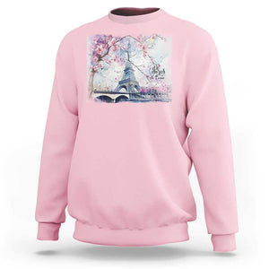 Je T'aime I Love Eiffel Paris French France Travel Sweatshirt TS09 Light Pink Print Your Wear