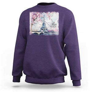 Je T'aime I Love Eiffel Paris French France Travel Sweatshirt TS09 Purple Print Your Wear