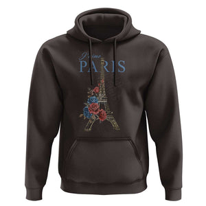 Je T'aime I Love Eiffel Paris French France Travel Hoodie TS09 Dark Chocolate Print Your Wear