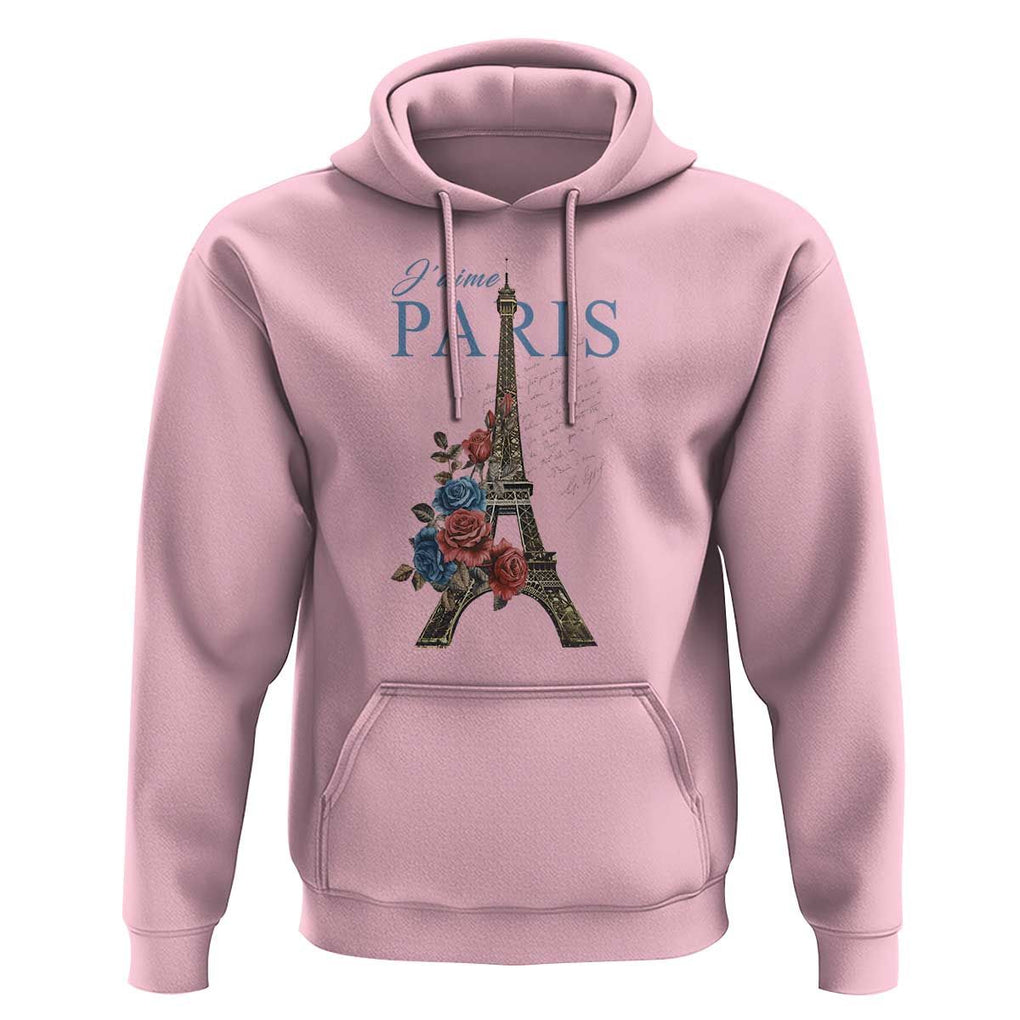 Je T'aime I Love Eiffel Paris French France Travel Hoodie TS09 Light Pink Print Your Wear
