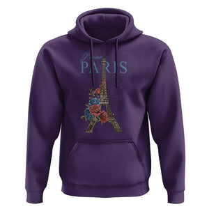 Je T'aime I Love Eiffel Paris French France Travel Hoodie TS09 Purple Print Your Wear