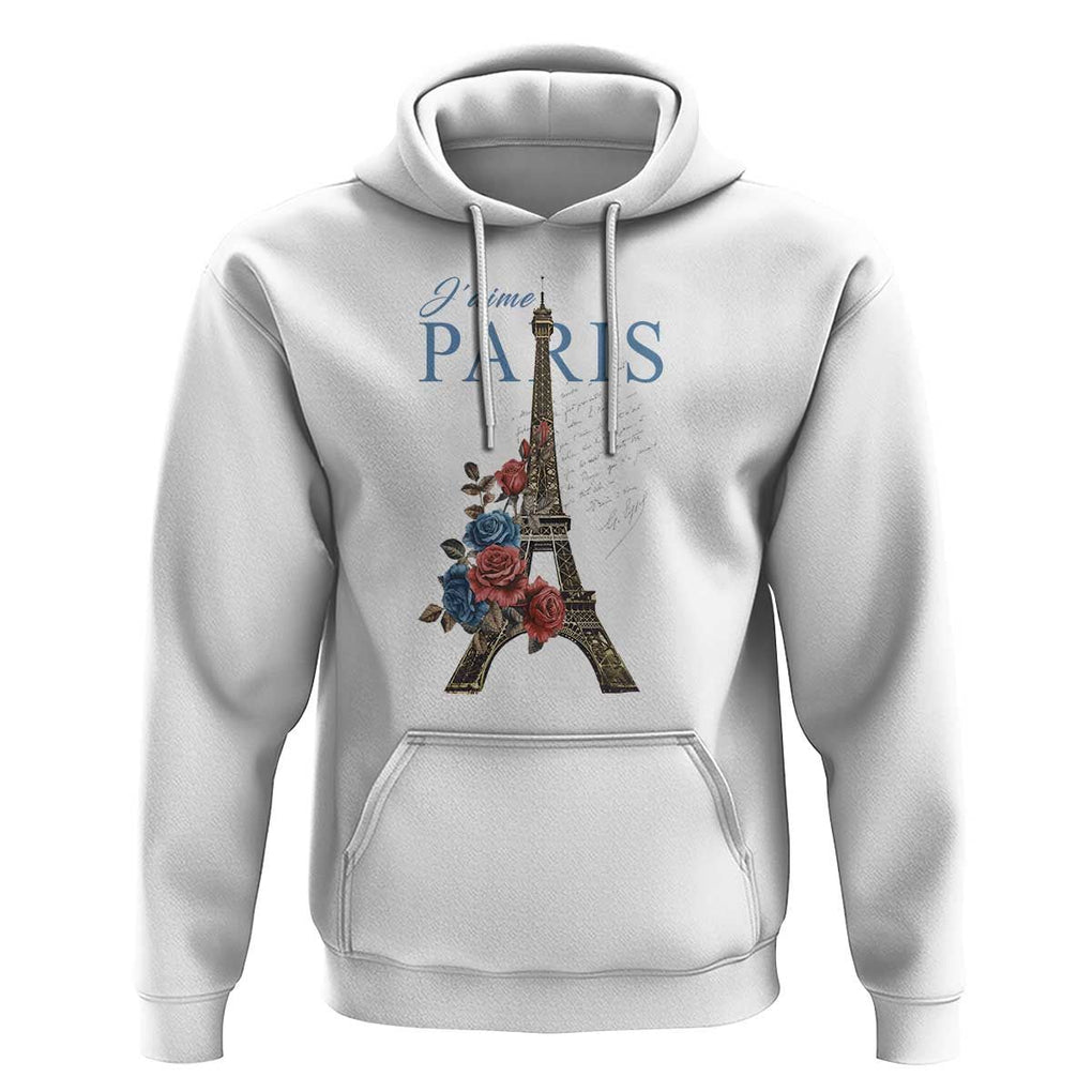 Je T'aime I Love Eiffel Paris French France Travel Hoodie TS09 White Print Your Wear
