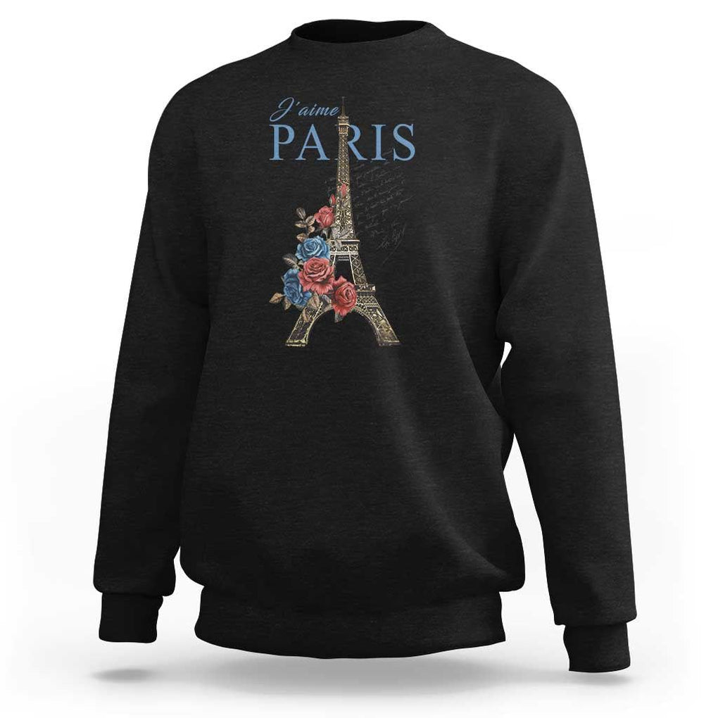 Je T'aime I Love Eiffel Paris French France Travel Sweatshirt TS09 Black Print Your Wear