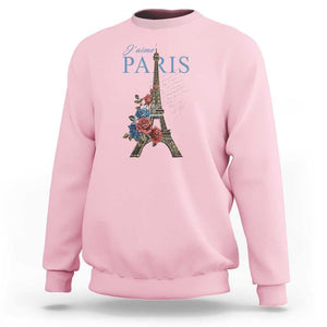 Je T'aime I Love Eiffel Paris French France Travel Sweatshirt TS09 Light Pink Print Your Wear