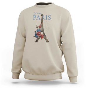 Je T'aime I Love Eiffel Paris French France Travel Sweatshirt TS09 Sand Print Your Wear