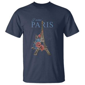 Je T'aime I Love Eiffel Paris French France Travel T Shirt TS09 Navy Print Your Wear