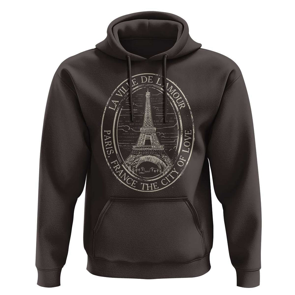 La Ville De L Amour The City Of Love Eiffel Paris France Travel Hoodie TS09 Dark Chocolate Print Your Wear