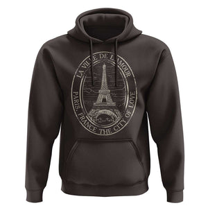 La Ville De L Amour The City Of Love Eiffel Paris France Travel Hoodie TS09 Dark Chocolate Print Your Wear