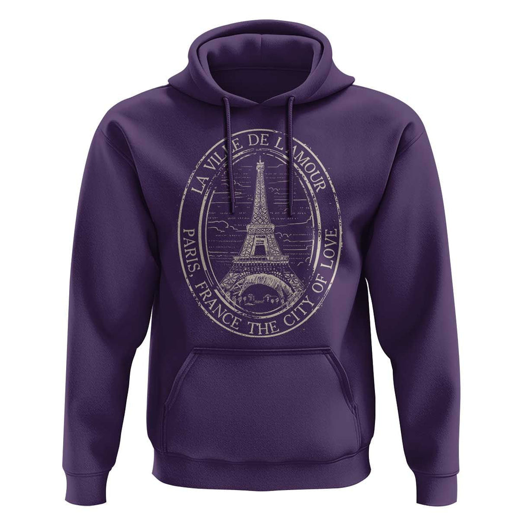 La Ville De L Amour The City Of Love Eiffel Paris France Travel Hoodie TS09 Purple Print Your Wear