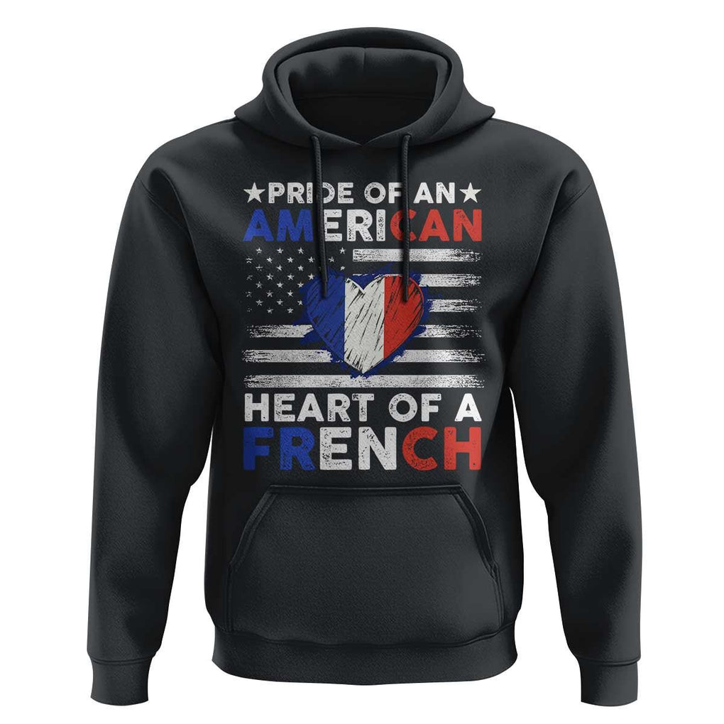 Pride Of An American Heart Of A French Hoodie TS09 Black Print Your Wear