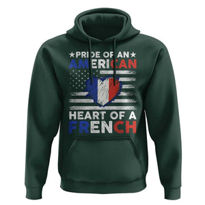 Pride Of An American Heart Of A French Hoodie TS09 Dark Forest Green Print Your Wear