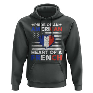Pride Of An American Heart Of A French Hoodie TS09 Dark Heather Print Your Wear