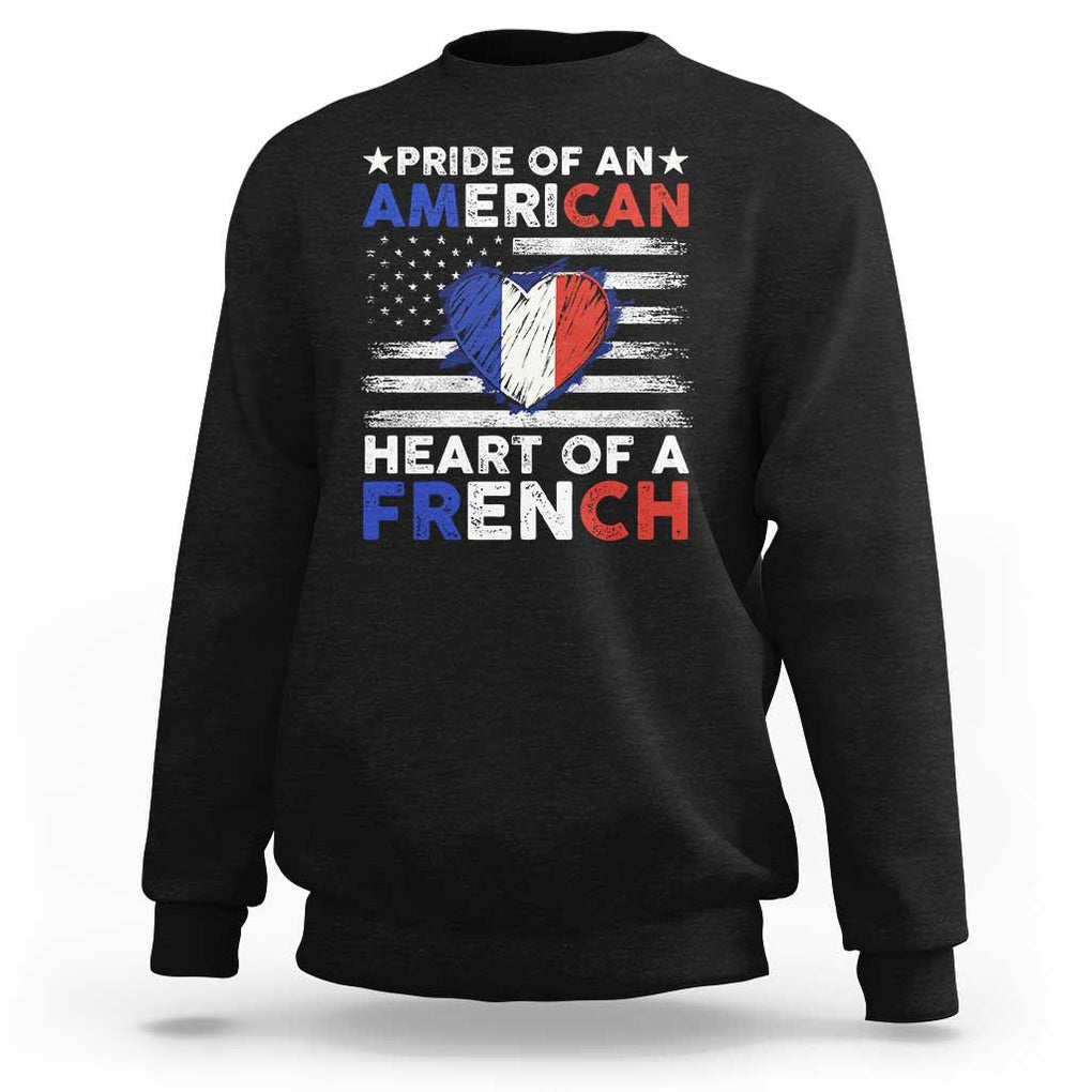 Pride Of An American Heart Of A French Sweatshirt TS09 Black Print Your Wear