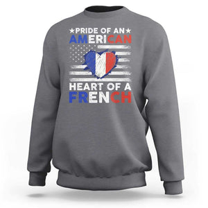 Pride Of An American Heart Of A French Sweatshirt TS09 Charcoal Print Your Wear