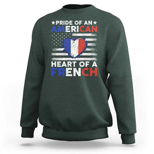 Pride Of An American Heart Of A French Sweatshirt TS09 Dark Forest Green Print Your Wear