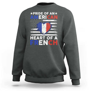 Pride Of An American Heart Of A French Sweatshirt TS09 Dark Heather Print Your Wear