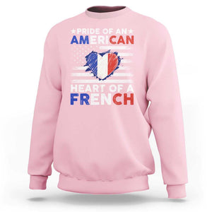 Pride Of An American Heart Of A French Sweatshirt TS09 Light Pink Print Your Wear
