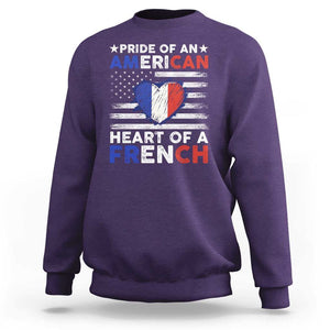 Pride Of An American Heart Of A French Sweatshirt TS09 Purple Print Your Wear