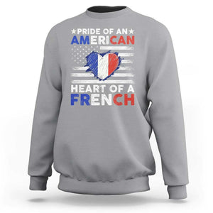 Pride Of An American Heart Of A French Sweatshirt TS09 Sport Gray Print Your Wear