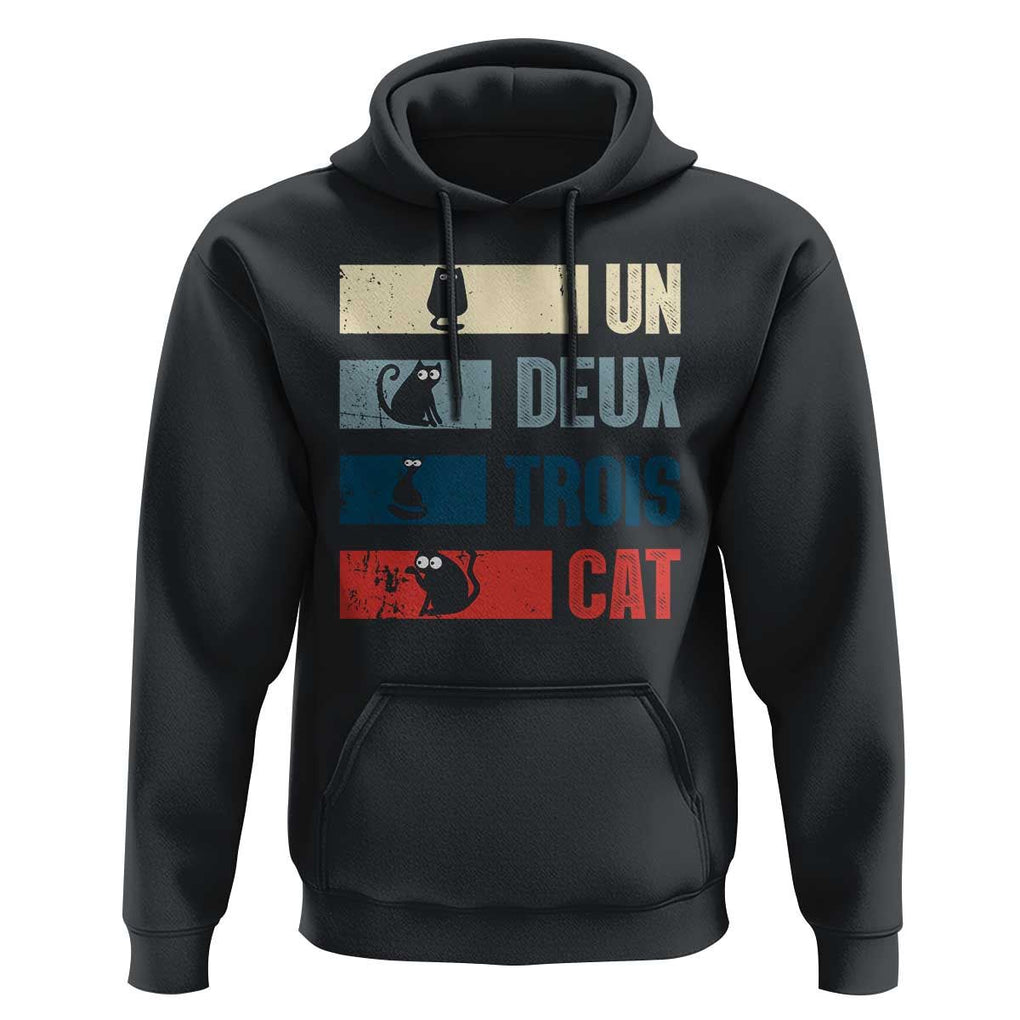 French Cat Lover Hoodie Un Deux Trois Funny Cats TS09 Black Print Your Wear