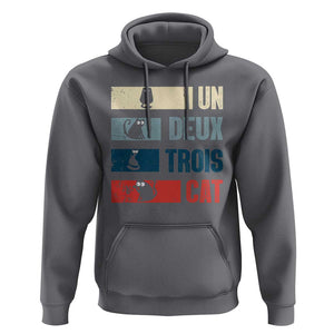 French Cat Lover Hoodie Un Deux Trois Funny Cats TS09 Charcoal Print Your Wear