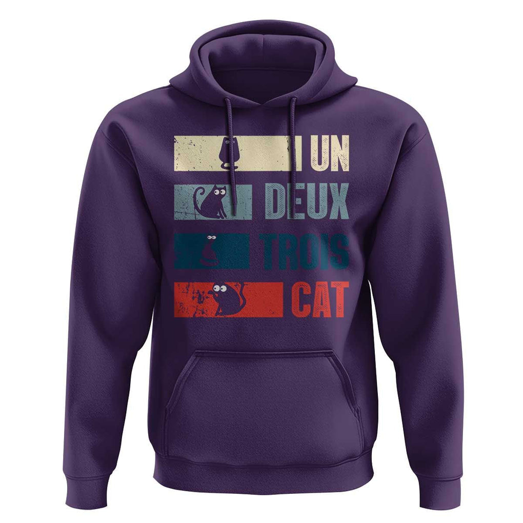 French Cat Lover Hoodie Un Deux Trois Funny Cats TS09 Purple Print Your Wear