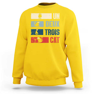 French Cat Lover Sweatshirt Un Deux Trois Funny Cats TS09 Daisy Print Your Wear