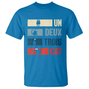 French Cat Lover T Shirt Un Deux Trois Funny Cats TS09 Saphire Print Your Wear
