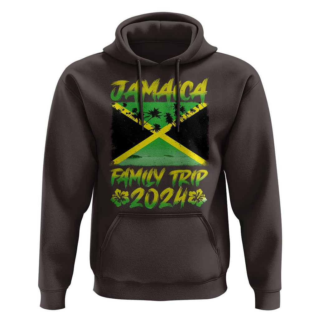 Jamaica Family Trip 2024 Hoodie Beach Vacation Matching Jamaican Caribbean TS09 Dark Chocolate Print Your Wear