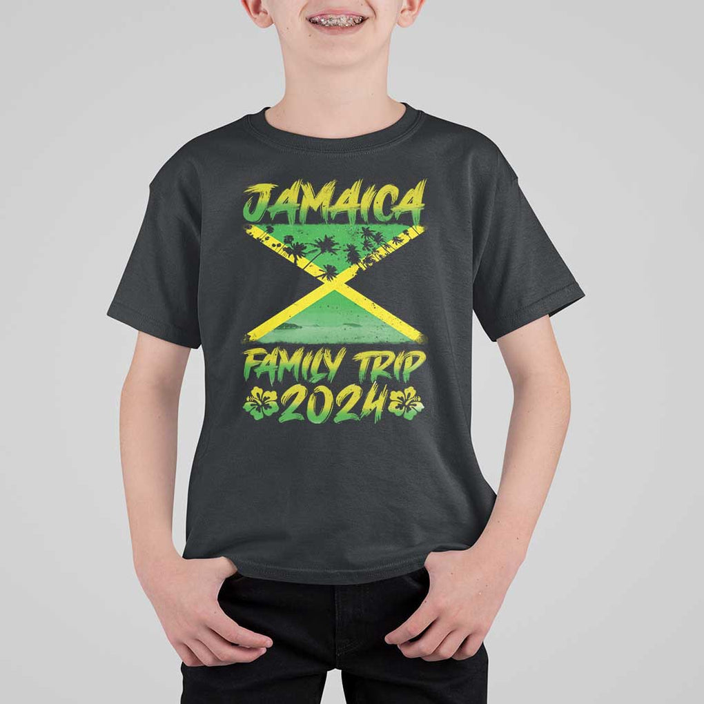 Jamaica Family Trip 2024 T Shirt For Kid Beach Vacation Matching Jamaican Caribbean TS09 Black Print Your Wear
