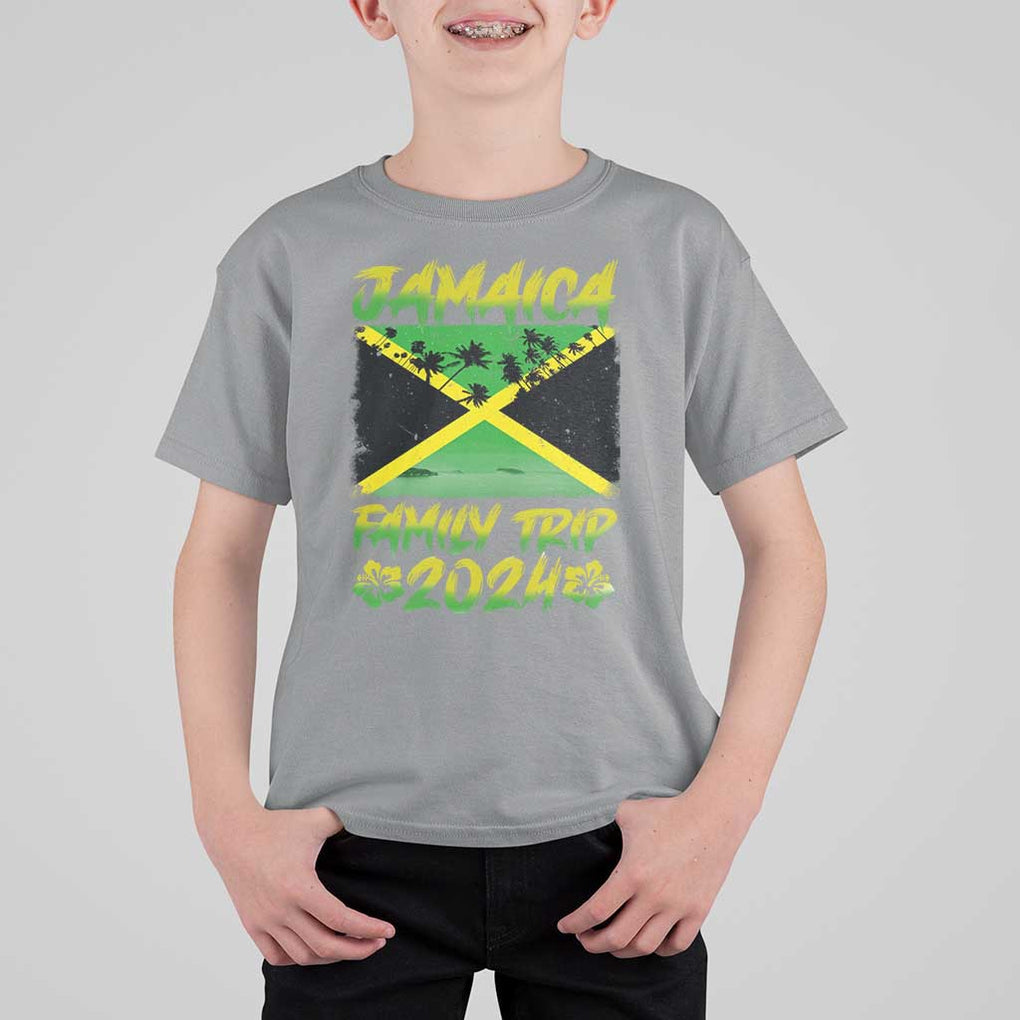 Jamaica Family Trip 2024 T Shirt For Kid Beach Vacation Matching Jamaican Caribbean TS09 Sport Gray Print Your Wear