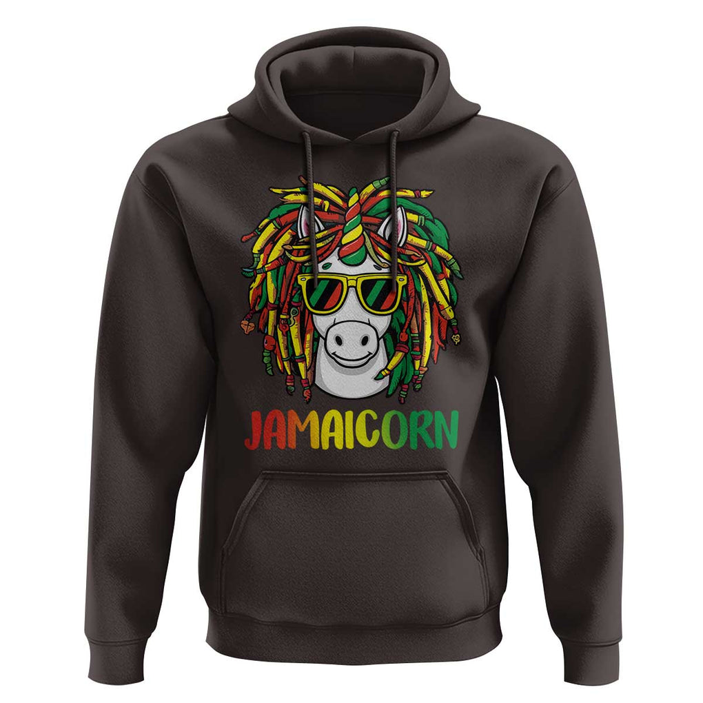 Funny Jamaicorn Jamaican Reggae Unicorn Hoodie TS09 Dark Chocolate Print Your Wear