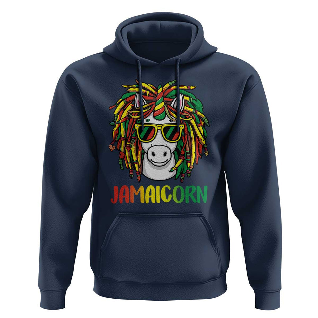 Funny Jamaicorn Jamaican Reggae Unicorn Hoodie TS09 Navy Print Your Wear
