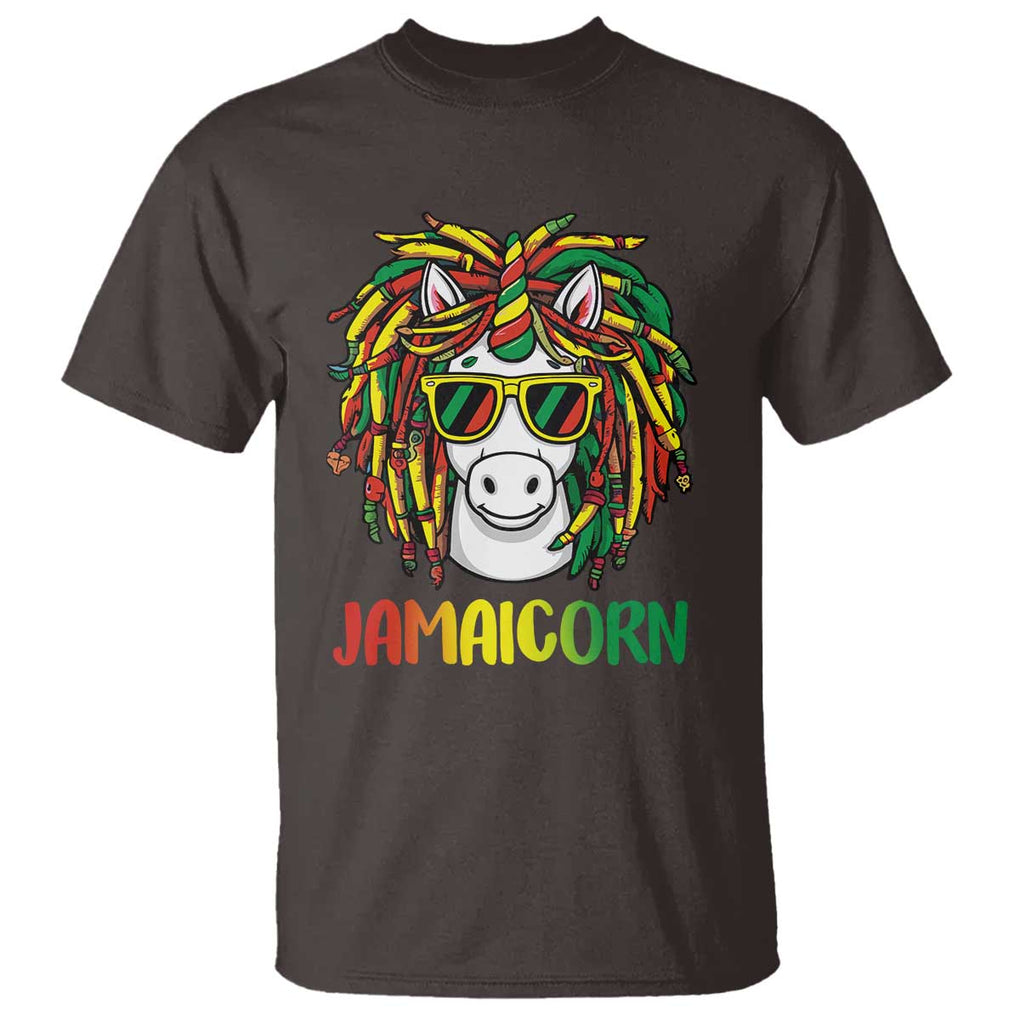 Funny Jamaicorn Jamaican Reggae Unicorn T Shirt TS09 Dark Chocolate Print Your Wear