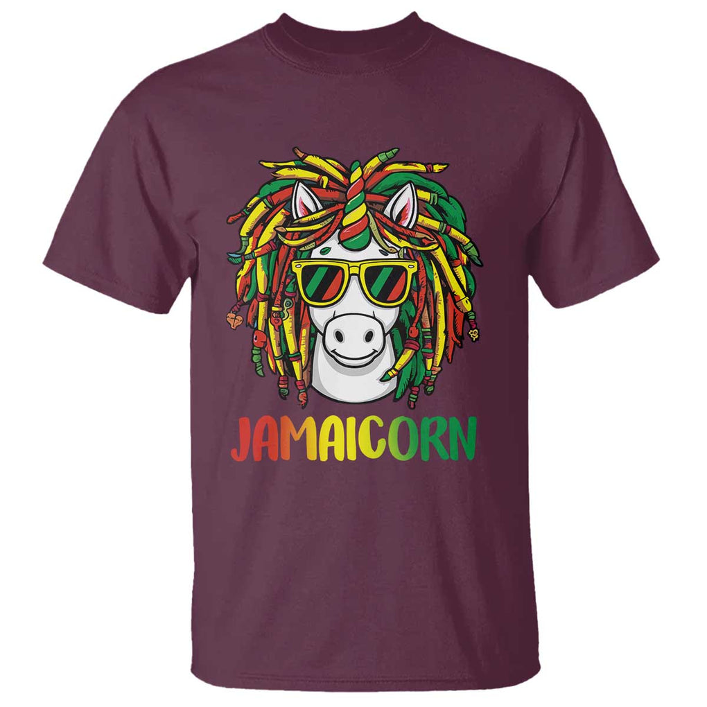 Funny Jamaicorn Jamaican Reggae Unicorn T Shirt TS09 Maroon Print Your Wear