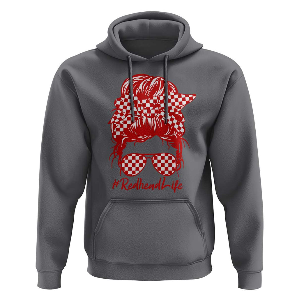 Redhead Life Hoodie Natural Red Hair Messy Bun Girl TS09 Charcoal Print Your Wear