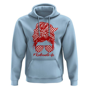 Redhead Life Hoodie Natural Red Hair Messy Bun Girl TS09 Light Blue Print Your Wear