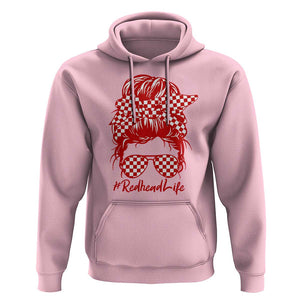 Redhead Life Hoodie Natural Red Hair Messy Bun Girl TS09 Light Pink Print Your Wear