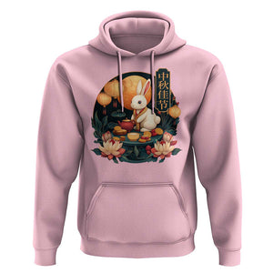 Mid Autumn Festival Hoodie Chinese Full Moon Rabbit Mooncake TS09 Light Pink Print Your Wear