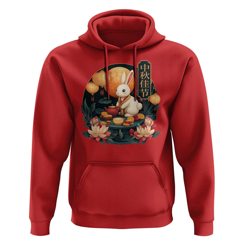 Mid Autumn Festival Hoodie Chinese Full Moon Rabbit Mooncake TS09 Red Print Your Wear