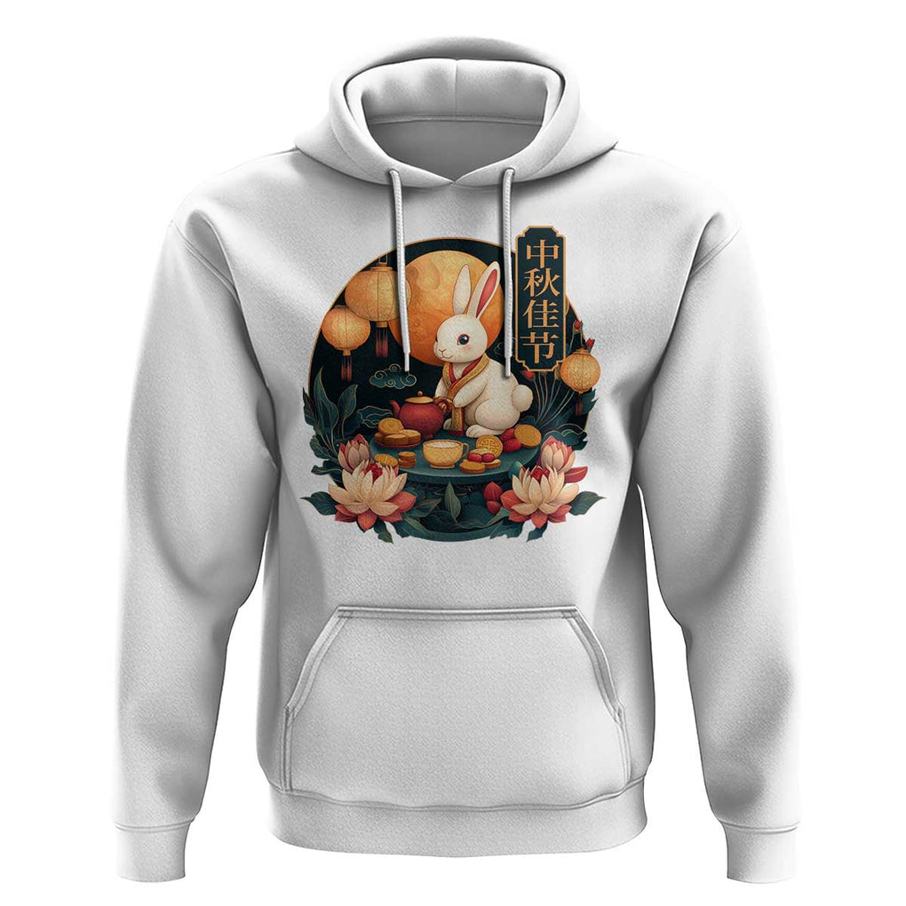 Mid Autumn Festival Hoodie Chinese Full Moon Rabbit Mooncake TS09 White Print Your Wear