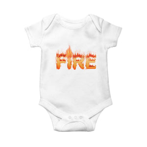 Couple Matching Fire And Ice Baby Onesie Typographic Fire TS09 White Print Your Wear