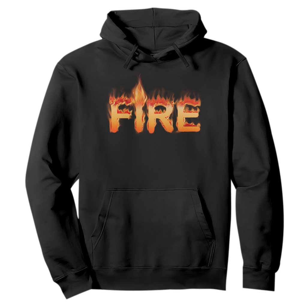 Couple Matching Fire And Ice Hoodie Typographic Fire TS09 Black Print Your Wear