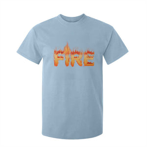 Couple Matching Fire And Ice T Shirt For Kid Typographic Fire TS09 Light Blue Print Your Wear