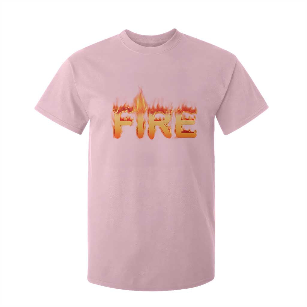 Couple Matching Fire And Ice T Shirt For Kid Typographic Fire TS09 Light Pink Print Your Wear