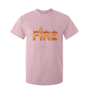 Couple Matching Fire And Ice T Shirt For Kid Typographic Fire TS09 Light Pink Print Your Wear
