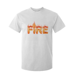 Couple Matching Fire And Ice T Shirt For Kid Typographic Fire TS09 White Print Your Wear
