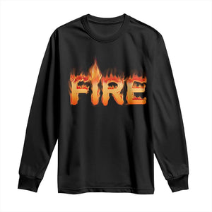 Couple Matching Fire And Ice Long Sleeve Shirt Typographic Fire TS09 Black Print Your Wear