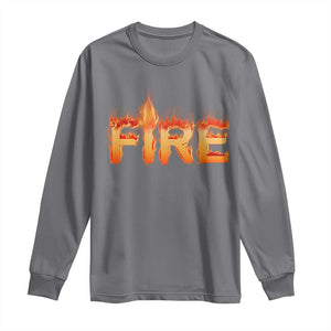 Couple Matching Fire And Ice Long Sleeve Shirt Typographic Fire TS09 Charcoal Print Your Wear