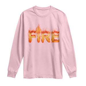 Couple Matching Fire And Ice Long Sleeve Shirt Typographic Fire TS09 Light Pink Print Your Wear